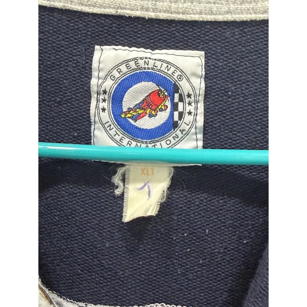 Vintage Greenline International Pullover Sweatshirt‎ Navy Grey XLT Tall Mens